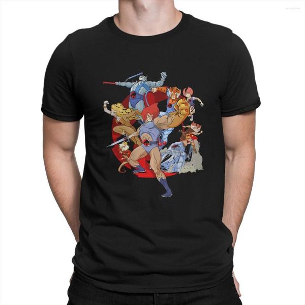 Camisetas Masculinas Ruben Gomez Thundercats Camisetas Masculinas Lion-O Tygra Panthro Cara de Tigre Lazer Pessoal Camisetas de Algodão Camisa de Gola Redonda