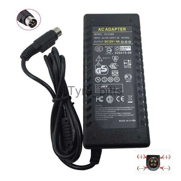 Carregadores 12V6A 4-Pin AC DC Adapter Com IC Chip Switching Power Supply 12V 6A 72W Para LCD TV Monitor Adapter Converter TV DVR Charger x0729