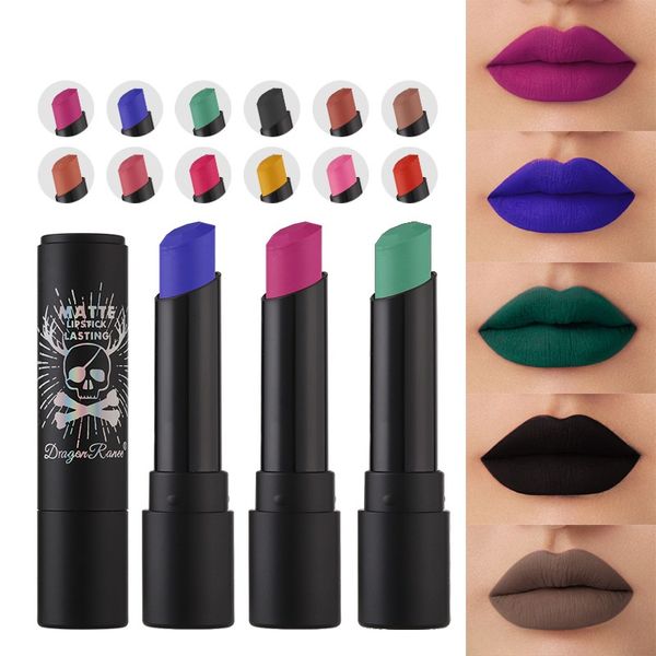 Lippenstift Sexy Black Lip Stick Matte Wasserdichte Lippenstifte Lippen Make-up Kosmetik Labiales Matte