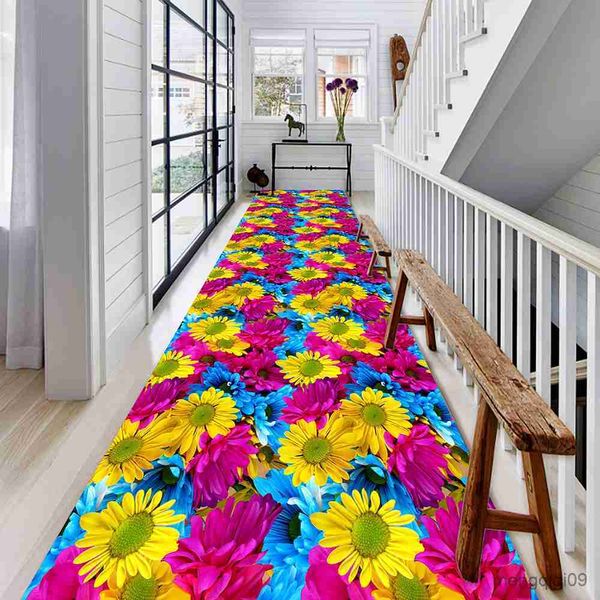 Ковры цветочные растения коридор коридовый коврик для бегуна длинные ковры гостиная коврик кухня спальня ковровая ковровая кровати на пол мата