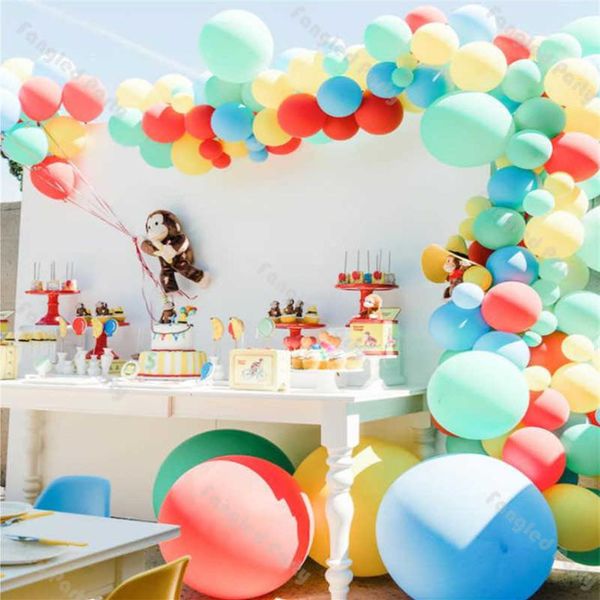 139 Matte Rot-Grüne Ballongirlanden Macaron Mint Gelb Blau Babyparty-Luftballons Bogen Geburtstagsfeier Geschlecht offenbaren Dekorationen X0225W