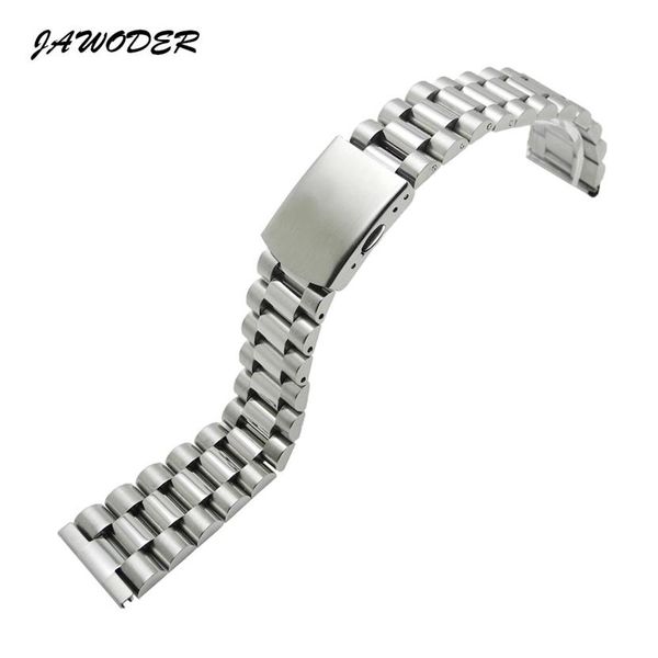 Cinturino JAWODER 16 18 20 22mm Pure Solid Stainless Steel Polished Brushed Watch Band Strap Deployment Buckles287Z