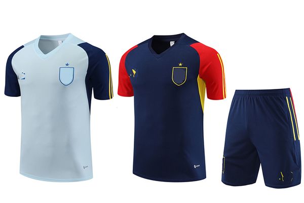 2324 espanha fatos de treino emblema bordado camisa masculina de secagem rápida camisa de manga curta ao ar livre lazer esportes terno superior shorts camisa esportiva