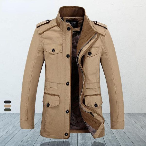 Jaquetas masculinas de marca jaqueta casual masculina blusão oversized 6XL outono algodão lavado clássico roupas masculinas compridas trench coat tops