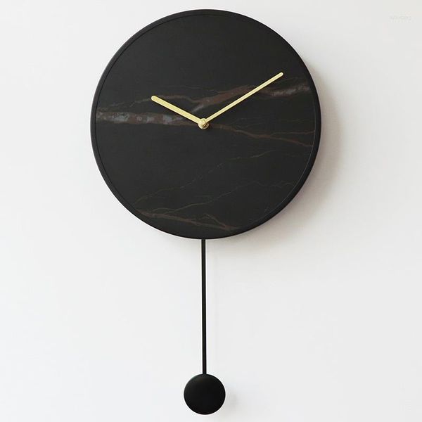 Wanduhren Nordic Uhr Einfache Modische Stille Schaukel Moderne Kunst Marmor Relogio De Parede Hause Dekoration