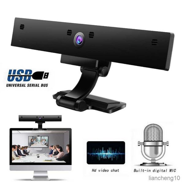 Webcam 1080P Web Camera Webcam con microfono LED per PC Desktop R230728
