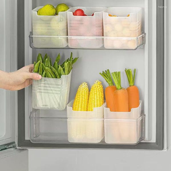 Lagerung Flaschen 2 stücke Kühlschrank Lebensmittel Frische Box Kühlschrank Seite Tür Obst Gemüse Gewürz Fall Container Küche Organizer Boxen