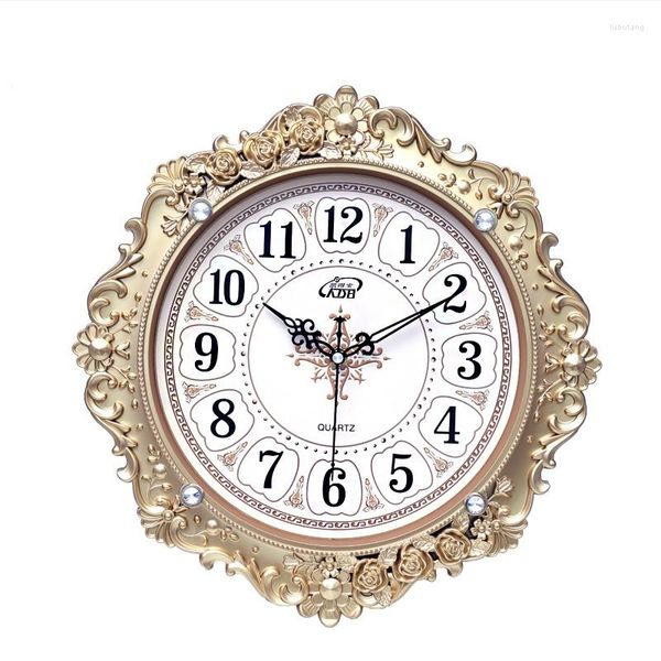 Wanduhren Gold Vintage Digitaluhr dekorativ Mode Silber rund stilvoll Horloge Home und Dekoration AB50WC