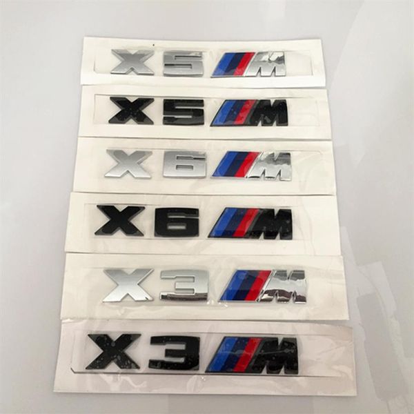 3D ABS Siyah Gümüş X3M X5M X6M EMBLEM ARAÇ DÖNÜŞÜMÜ BMW2993 için Logo Etiketi