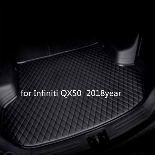 Tapete de couro antiderrapante personalizado para porta-malas de carro adequado para Infiniti QX50 2018 ano tapete antiderrapante296A