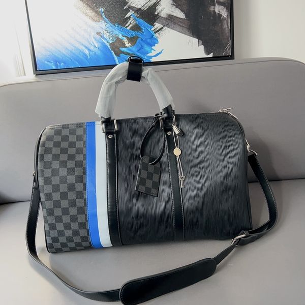 Luxury Brand Bags Mens Duffel Bags Checkered Striped Travel Bag Totes Designer Luggage Bag Duffel Bags Men Fitness Yoga Bags Women Shoulder Bags Crossbody Handbags