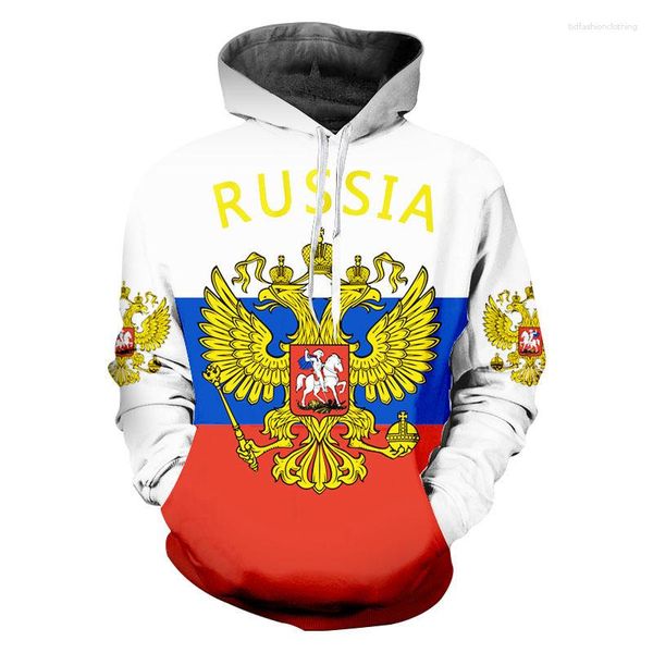 Felpe con cappuccio da uomo Bandiera russa Moda uomo Tuta Felpa con cappuccio da donna Abbigliamento hip-hop per bambini Russia Emblema nazionale Felpa con cappuccio per bambini