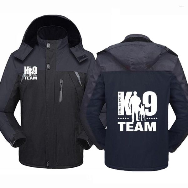 Felpe con cappuccio da uomo TRAINER K9 Team Unit Malinois Autunno Inverno Giacca a vento impermeabile Moda Capispalla Capispalla Abbigliamento di alta qualità