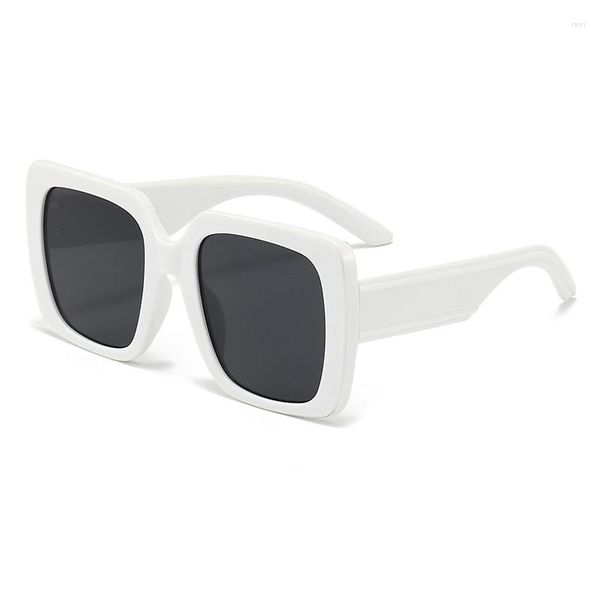 Óculos de sol retrô na moda grande quadrado para homens e mulheres moda vintage hip hop festa branco uv400 óculos de sol unissex guarda-sóis