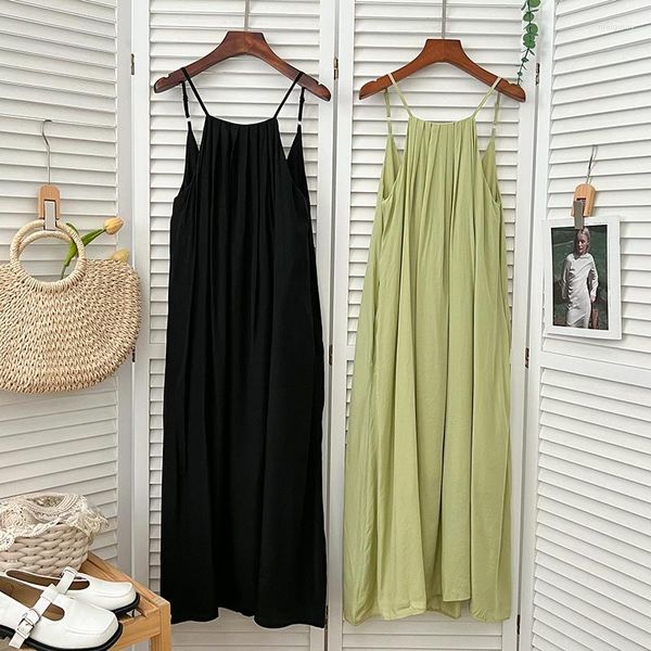 Casual Kleider Koreanische H-Linie Knöchellangen Riemen Für Mädchen Sommer Strand Quadrat Kragen Rückenfreies Kleid Damen Elegante Vestidos Dropshop