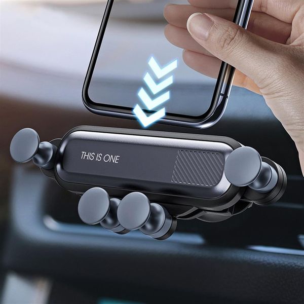 Держатель автомобильного телефона Universal Mount Mobile Gravity Stand Scell ​​Smartphone GPS Поддержка для iPhone Samsung Huawei Xiaomi Redmi LG265M