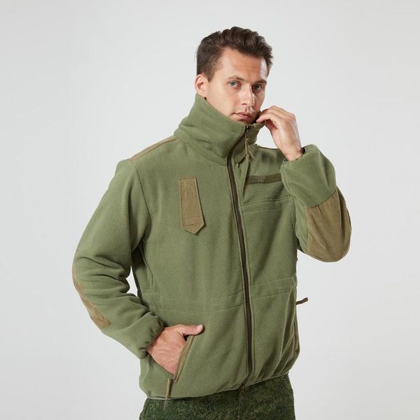 Jaquetas masculinas Jaqueta de lã militar Masculina Veludo engrossado Gola alta inverno Quente ao ar livre multibolso Patchwork Casaco Outwear à prova de vento