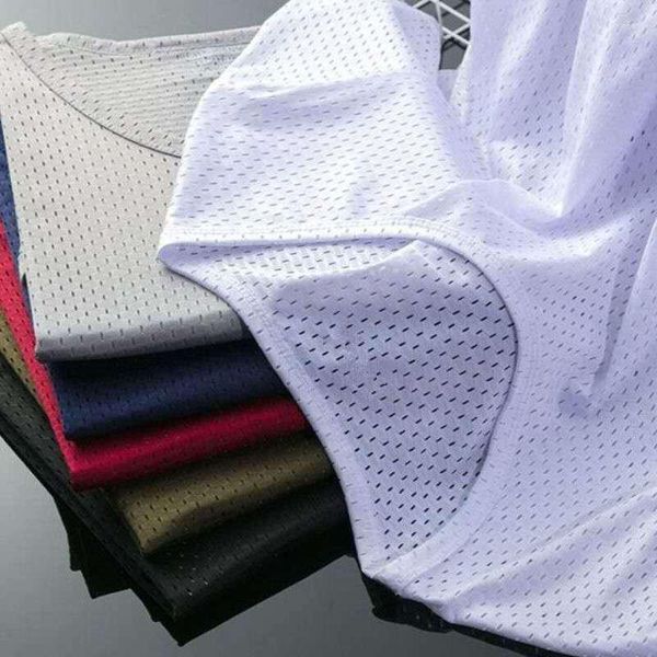 T-shirt da uomo 2n Ice Mesh traspirante T-shirt manica corta Slim Fit Base sportiva Camicia bianca Abiti estivi Sottile