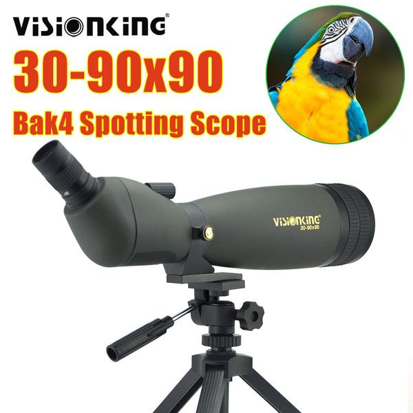 Visionking 30-90x90 poderoso telescópio spotting escopo monóculos de longo alcance skywatcher binóculos bak4 fmc telescópio observação telescópio com tripé