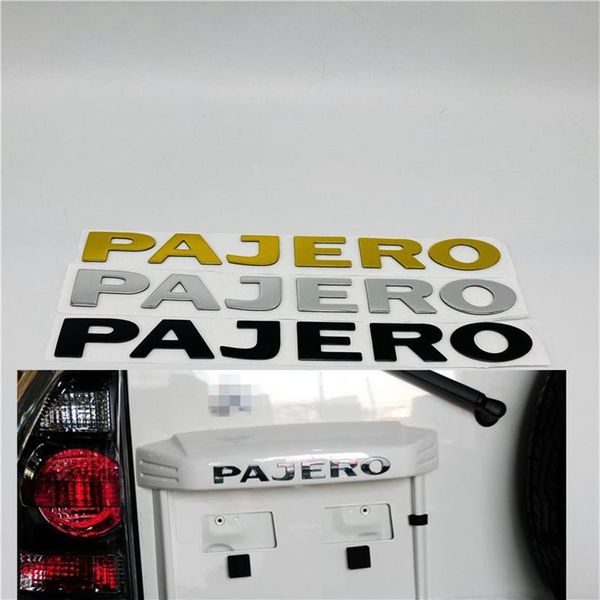 3 cores para Mitsubishi Pajero Emblema Traseira Bagageira Logotipo Placa de identificação Adesivos de carro 22CM228C