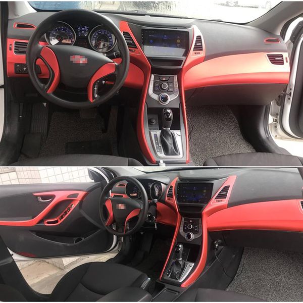 Für Hyundai Elantra MD 2012-2016 Innen Zentrale Steuerung Panel Türgriff Carbon Faser Aufkleber Aufkleber Auto styling Accessorie287W