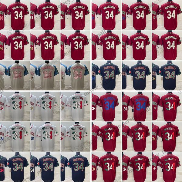 Fernando Valenzuela 2023 New Baseball Jerseys Coppa del mondo Abbinamento colori Bianco Rosso Blu cucita Jersey Uomo Taglia S-3XL