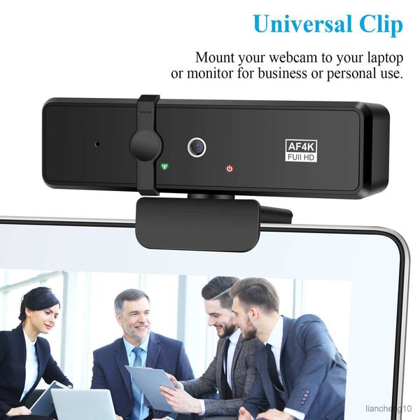 Webcams 4K Webcam PC Laptop Web Camera Com Microfone Web Para Computador Live Streaming Game Skype R230728