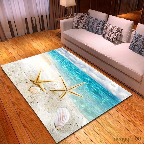 Tapis Plage Conque Coquillages Maison Salon Tapis Grand Tapis Enfants Chambre Tapis Cuisine Tapis De Sol Mémoire Antidérapant Paillasson R230728