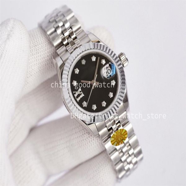 Relógio Feminino Relógios de Fábrica Movimento Automático Mergulho Mecânico 28MM Novo Estilo V2 904L Alça Diamond Bezel Lady Dress Wristmatch322Y