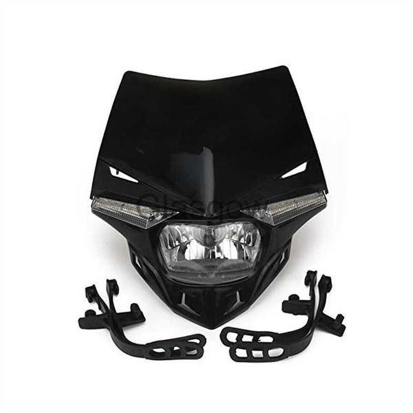 Iluminação da motocicleta da motocicleta LED farol principal farol universal para KX KXF CR CRF Dirt Bike Enduro Supermoto bicicleta LED Head Lamp 12V 35W x0728