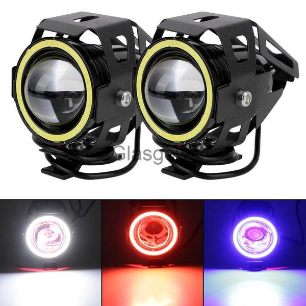 Illuminazione per moto LED Moto Angel Eyes Moto Lampada ausiliaria a LED U7 Faretti per fari Fari per moto Super Bright 125W 2Pcsset x0728