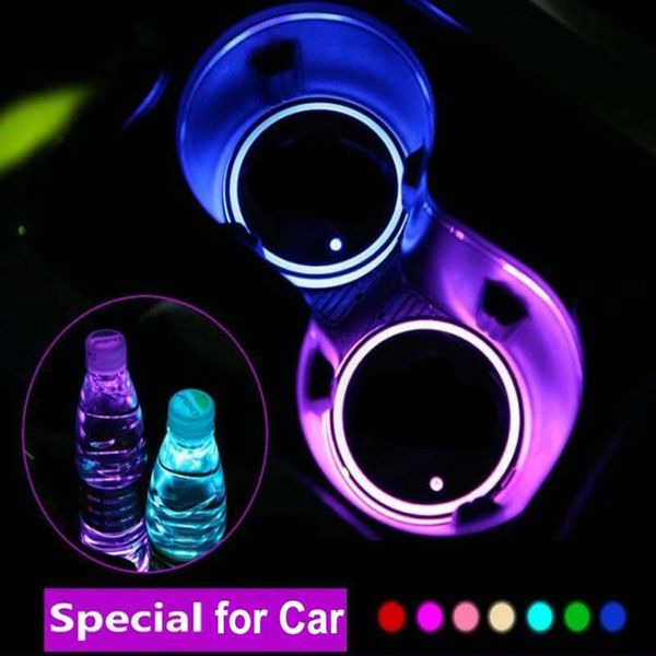 LED-Autobechermatte, Atmosphärenlichter für alle Autos, RGB-USB-Ladebecher, Pad, Innenatmosphäre, Lampe 260c