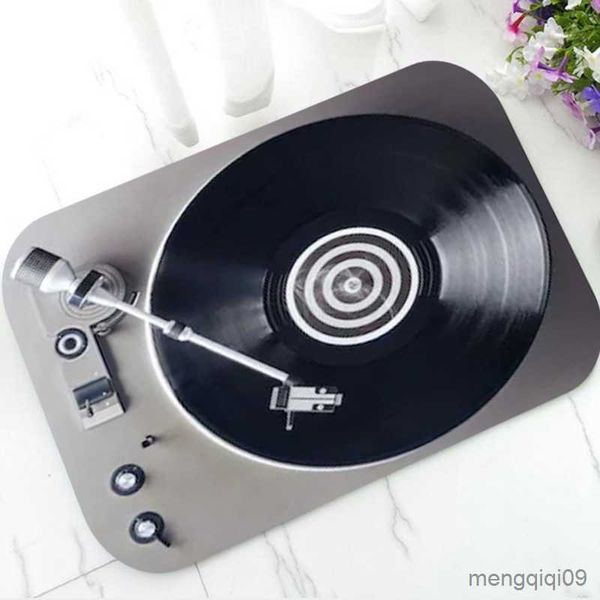 Ковры новинка записи проигрыватель приветственный дверь Mat Retro Vintage Turntable Sipormat Rug Ковер ковер вход музыку любитель музыки Home Decor R230728