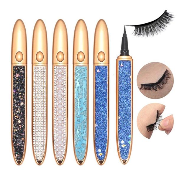 Altri articoli di bellezza per la salute Colla per eyeliner autoadesiva forte impermeabile per ciglia finte 2 in 1 Magic Diamond Bling Glitter Liq Dhcpp