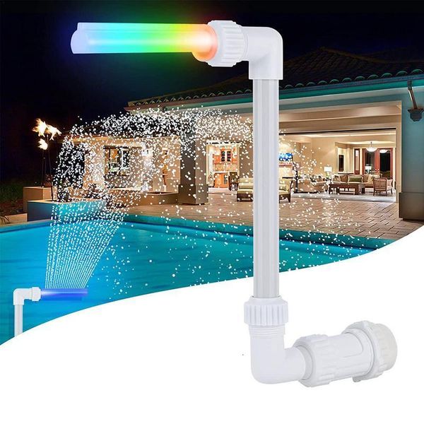 Decorações de jardim Fonte de piscina Sprays Luzes LED coloridas Fontes de cachoeira Spa ao ar livre Decoração de lagoa 230727