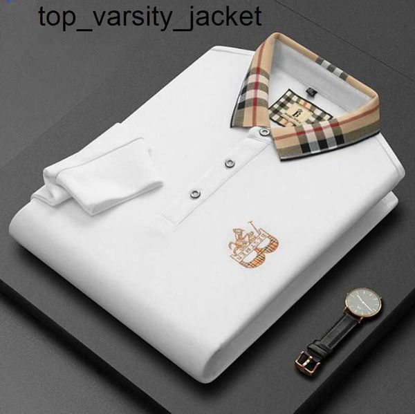 Novo Atacado 2023 outono inverno Polo Masculino 100% Algodão Camisa Polo Manga Comprida Bordada Mens Negócios Casual Lapela Marca de Moda Camisetas Polo