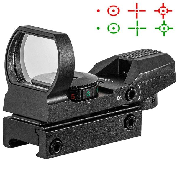 FIRE WOLF Hunting Tactical 20mm ou 11mm Holográfico 1x22x33 Reflex Red Green Dot Sight Scope para Caça