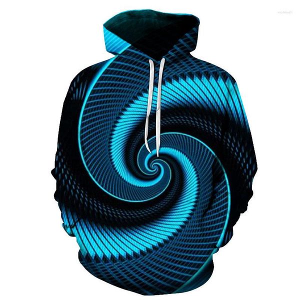 Moletom masculino Spring Fashion Vertigo Rotation 3D Printed Sweatshirts Masculino Feminino Pullover Tops