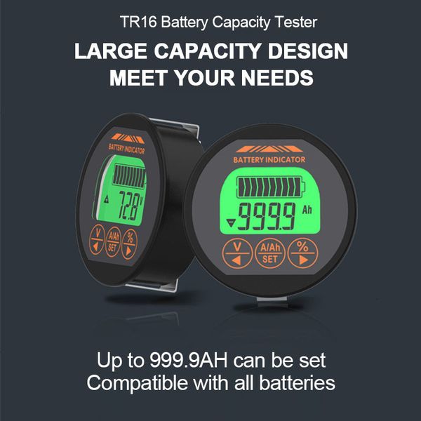 Andere elektrische Instrumente TR16 DC 8–100 V Batterietester 50 A 100 A 350 A Batteriekapazitätstester Digitales wasserdichtes Amperemeter Voltmeter mit Speicherfunktion 230728