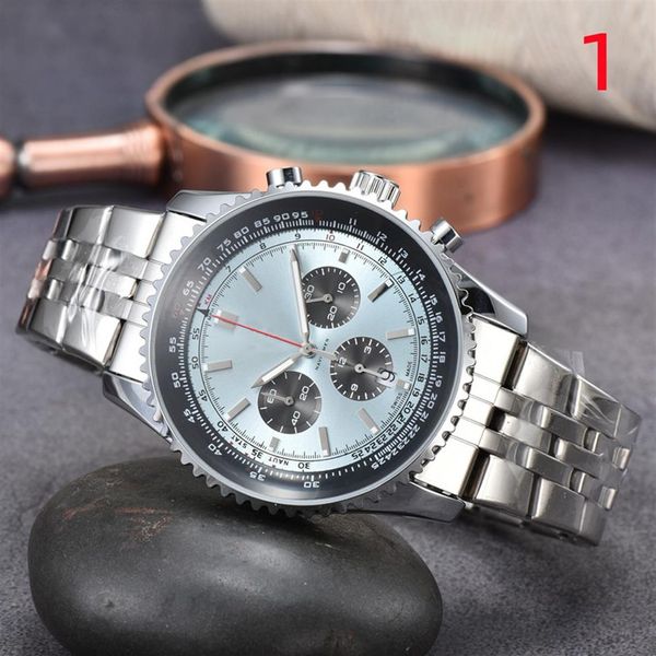 Relógios de pulso para homens 2022 Novos relógios masculinos com 48 mm de diâmetro Relógio de quartzo com mostrador completo NAVITIMER 1884 Marca de luxo superior Cronógrafo Cl314C