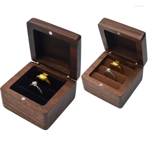 Pochettes à bijoux Portable Mini bois bijoux en bois boîte de présentation outils de voyage étui d'emballage boucle d'oreille bague collier organisateur femmes petite amie