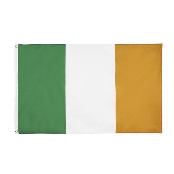 Verde Branco Laranja IRE IR IRLANDÊS Bandeira da Irlanda Para Decoração Direto da Fábrica 100% Poliéster 90x150cm3202