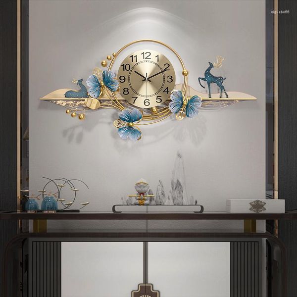 Relógios de parede Luxo Minimalista Relógio Moderno Nórdico Silencioso Grande Formato Elegante Elegante Incomum Reloj Pared Living Room Decore