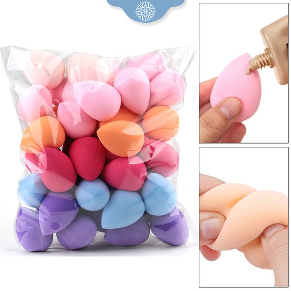 Süngerler Aplikatörler Pamuk 20/50 PCS Orta Makyaj Sünger Yumuşak Kapatıcı Pürüzsüz Kozmetik Toz Noktu Su Damlası Şekli Karışık Makyaj Blender Aksesuarlar Aracı 230728