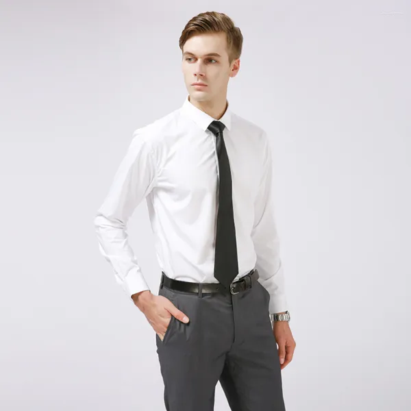 Camisas sociais masculinas vintage branco sólido abotoaduras mangas compridas luxo social elegante verão roupas de botão com