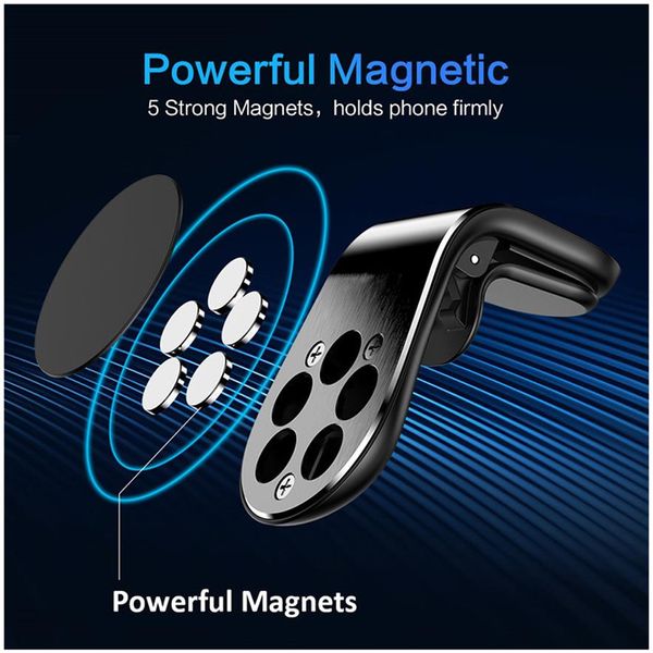 Supporto per auto magnete tipo L presa d'aria supporto per navigazione clip in metallo supporto per telefono cellulare277J
