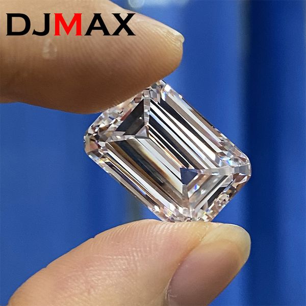 Diamanti sciolti DJMAX Raro Super White Emerald Cut Loose Stone D Color Lab Grown champagne Pink Certified Emerald Diamonds 230728