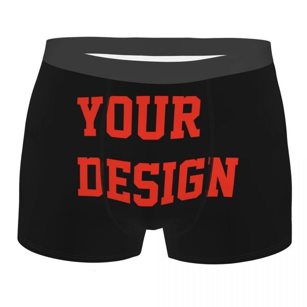 Cuecas engraçado boxer shorts calcinha homens seu design personalizar roupa interior anime macio diy para masculino sxxl 230727