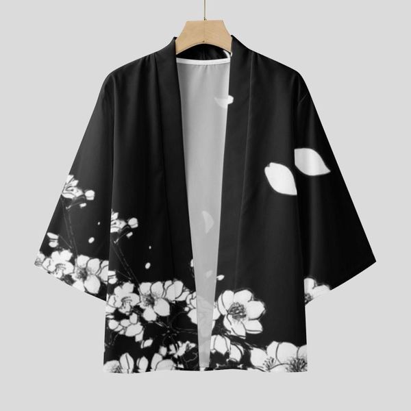Erkek sıradan gömlekler kimono hırka gömlek geleneksel giyim erkekleri için baskı