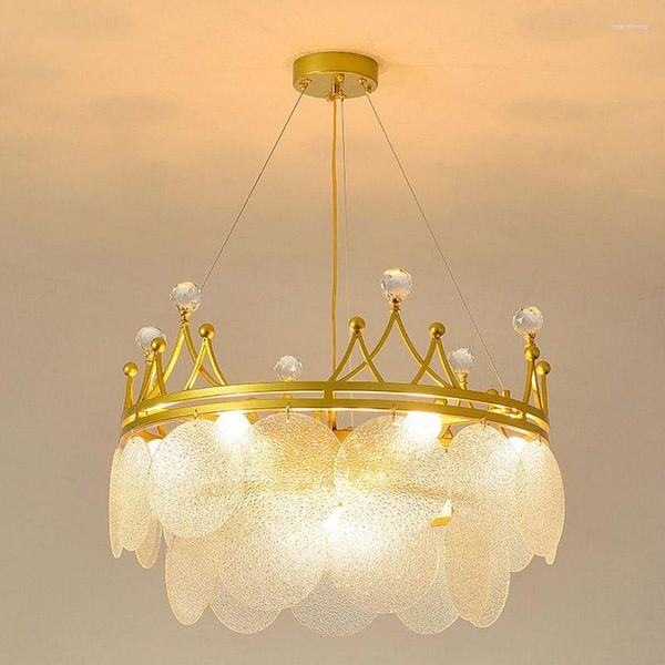 Kronleuchter Lichter Moderne Luxus Kristall Goldene Krone Für Wohnzimmer Esszimmer Schlafzimmer Villa Prinzessin Mädchen Beleuchtung Anhänger Lampe